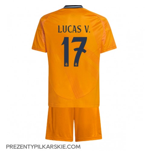 Stroje piłkarskie Real Madrid Lucas Vazquez #17 Koszulka Wyjazdowej dla dzieci 2024-25 Krótki Rękaw (+ szorty)